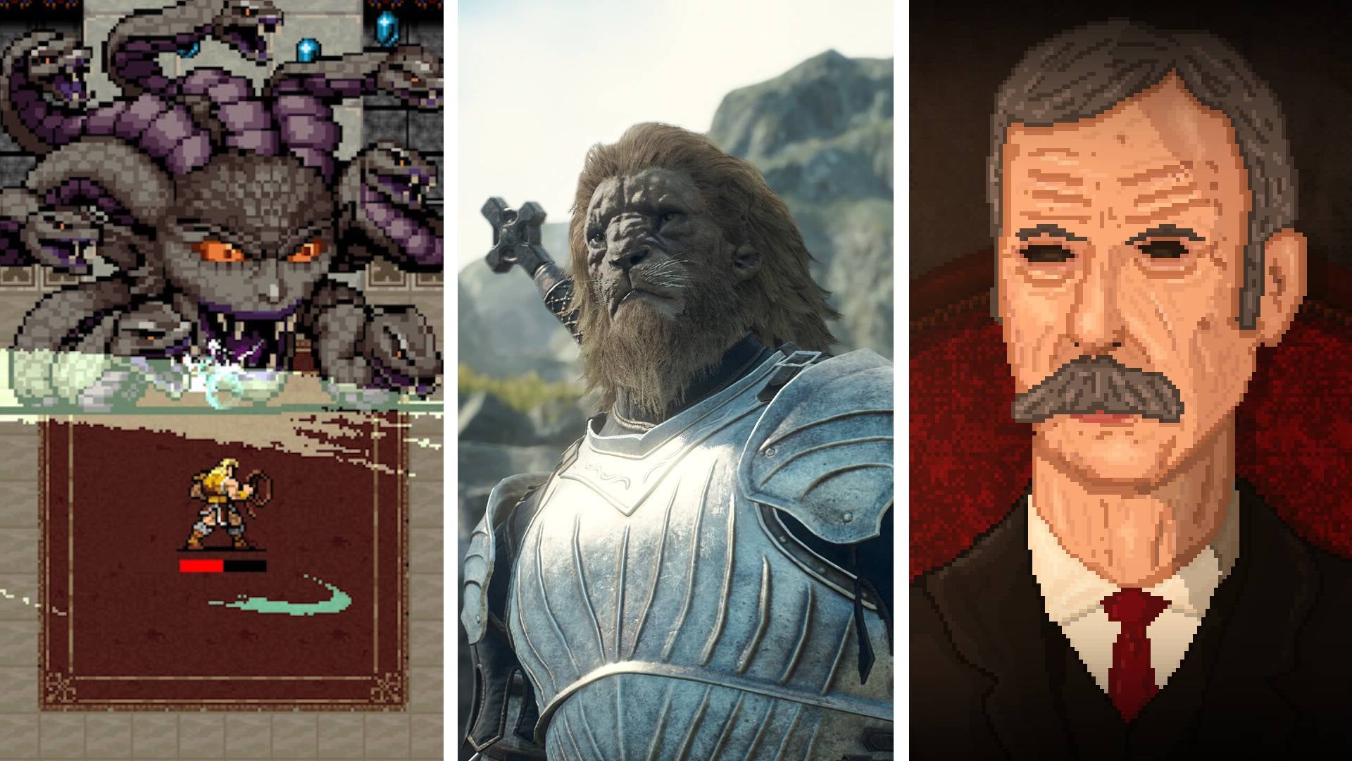 Screenshots of An English Haunting, Dragon's Dogma 2 and Vampire Survivors: Ode To Castlevania. - 1