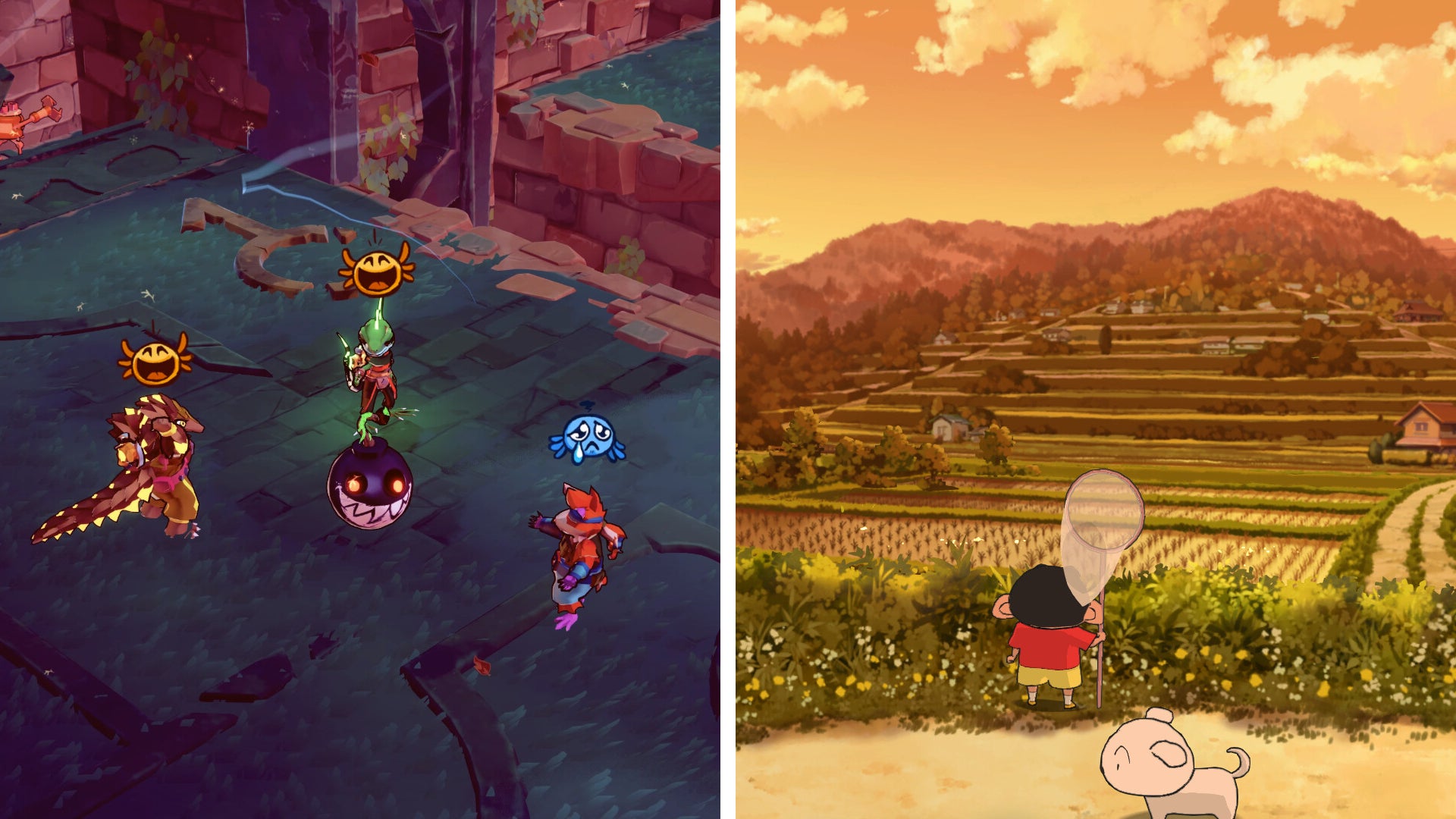 Screenshots of Windblown and Shin-chan: Shiro And The Coal Town. - 1