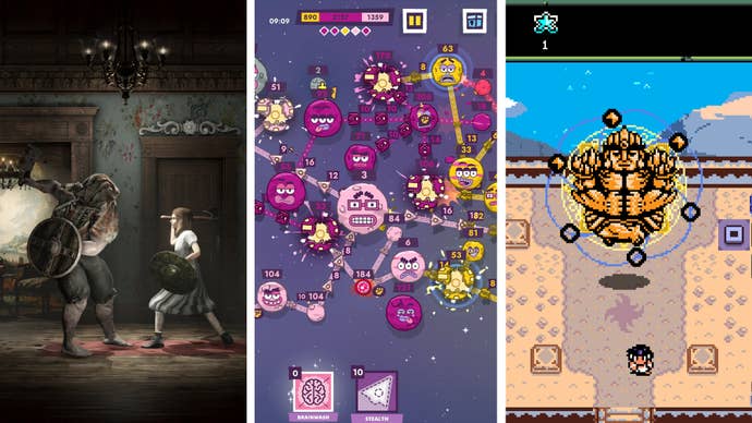 Screenshots of Withering Rooms, To The Stars, and Isles Of Sea And Sky.