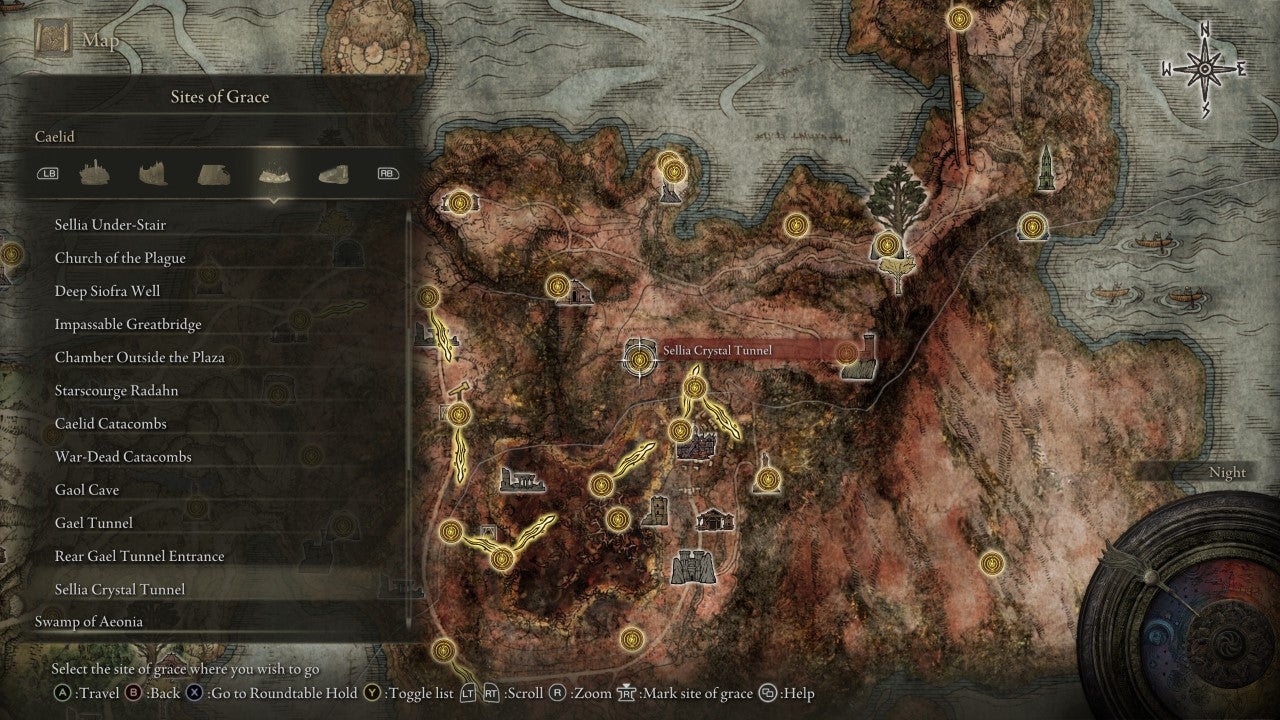 Sellia Crystal Tunnel Grace in Elden Ring