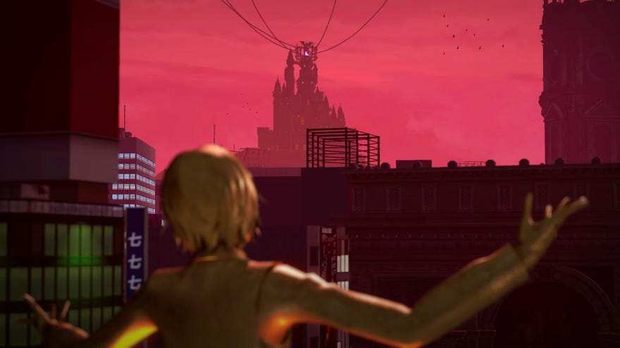 An imposing statue dominates the frame as we see the Sendai jail for the first time.