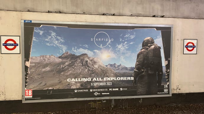 Starfield unique poster found in London underground