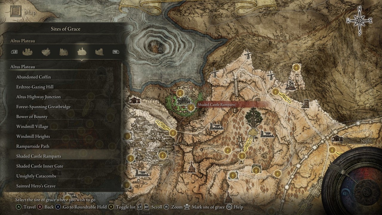 Shaded Castle Ramparts Grace in Elden Ring