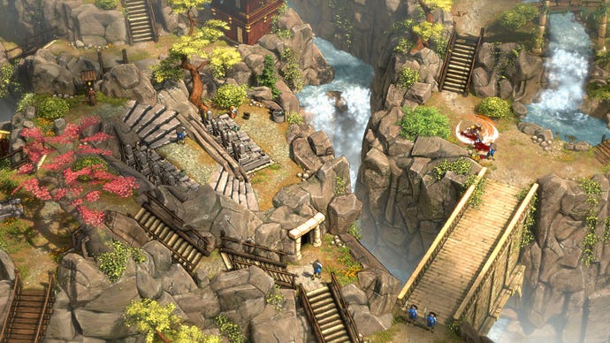 A hillside temple scene from Shadow Tactics: Blades Of The Shogun