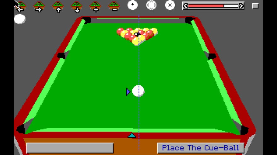 The beginning of a game of Sharkey’s 3D Pool.