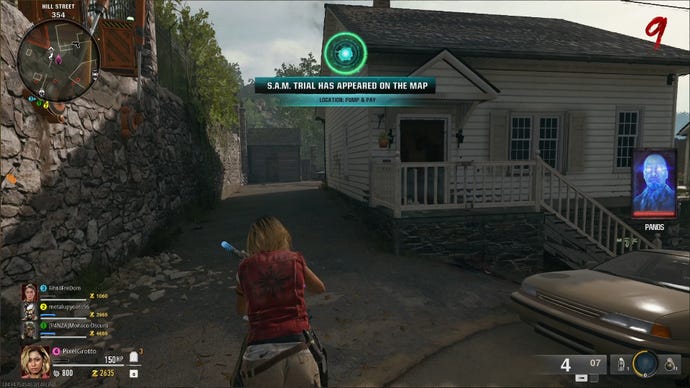 Exploring the Liberty Falls map in Black Ops 6 Zombies. The tool shed is in the alley in the distance.