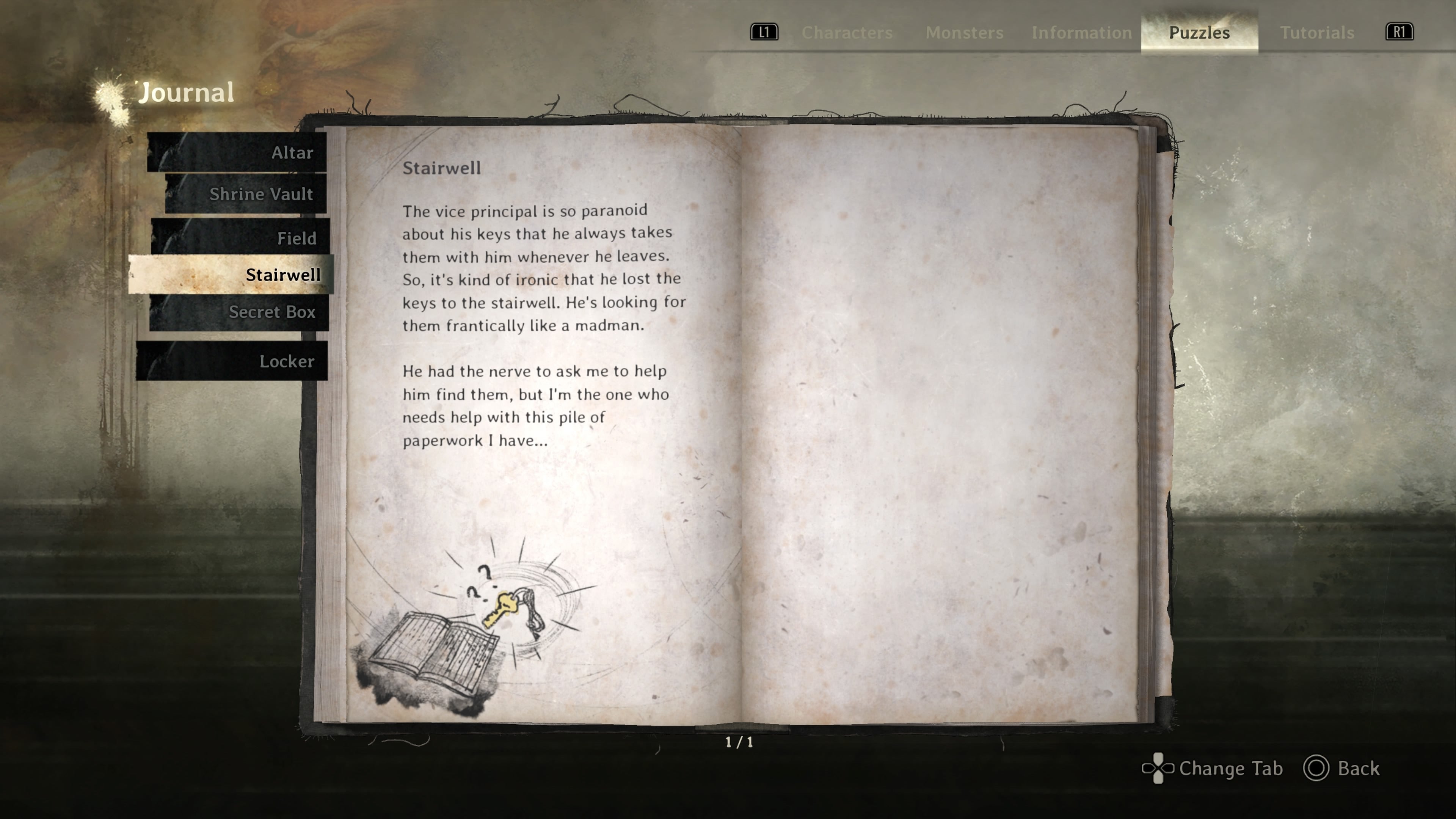 SHf's journal. In it, you'll find solutions for clues, information on the enemies and cast, and tutorials.