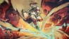 Key art for Shinobi: Art of Vengeance featuring a ninja striking the floor with an energised sword, and various demons surrounding it.