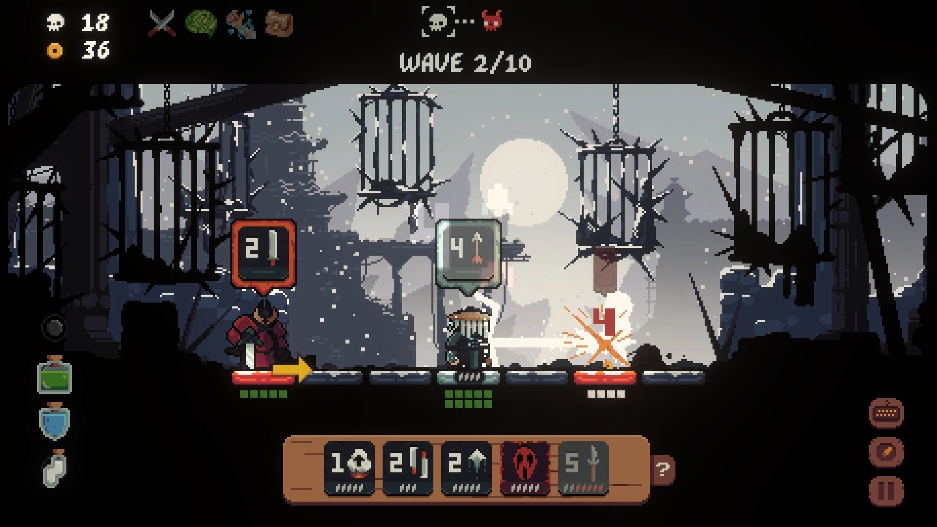 Firing an arrow at an enemy in Shogun Showdown. - 3