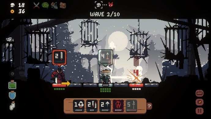 Firing an arrow at an enemy in Shogun Showdown.