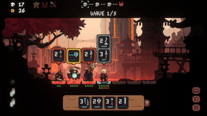 Fending off three enemies, including a floating one that mimics your attacks.
