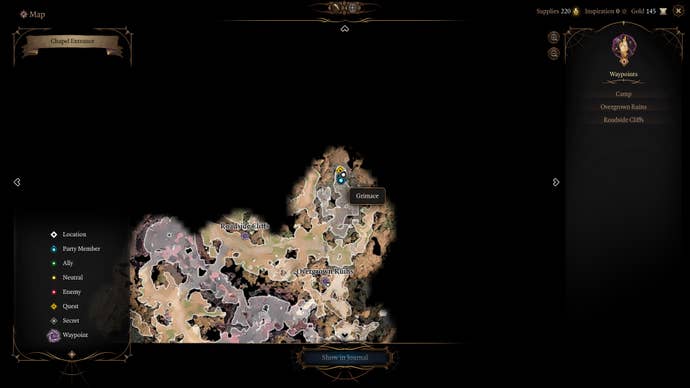Shovel Location (map) in Baldur's Gate 3