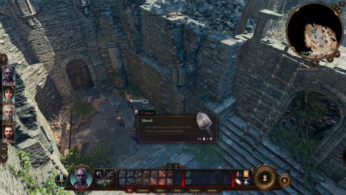 Shovel location in Baldur's Gate 3 - by the door to the Overgrown Ruins