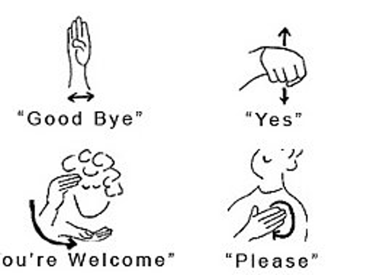 Sign Language Good Bye Sign Language Hello Royalty Free Images, Stock