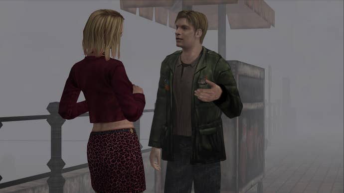 Maria and James talking in a screenshot from Silent Hill 2’s Enhanced Edition mod.