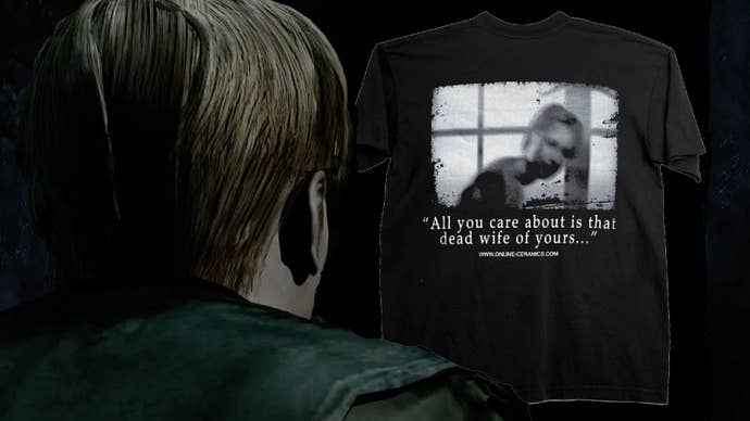 Custom header of James looking at Silent Hill 2 Online Ceramics merch