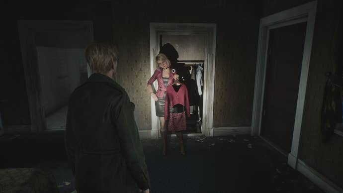 Maria shows James an alternative outfit - an easter egg from the original Silent Hill.