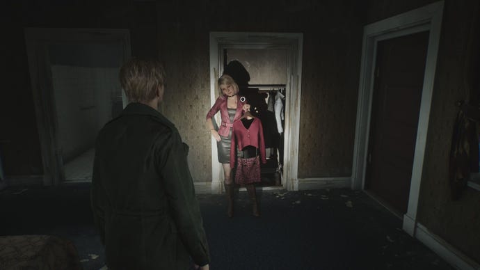 Maria shows James an alternative outfit - an easter egg from the original Silent Hill.