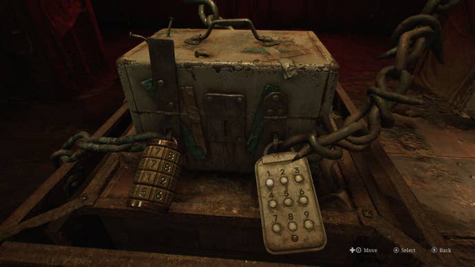 The player examines a puzzle box in Silent Hill 2.