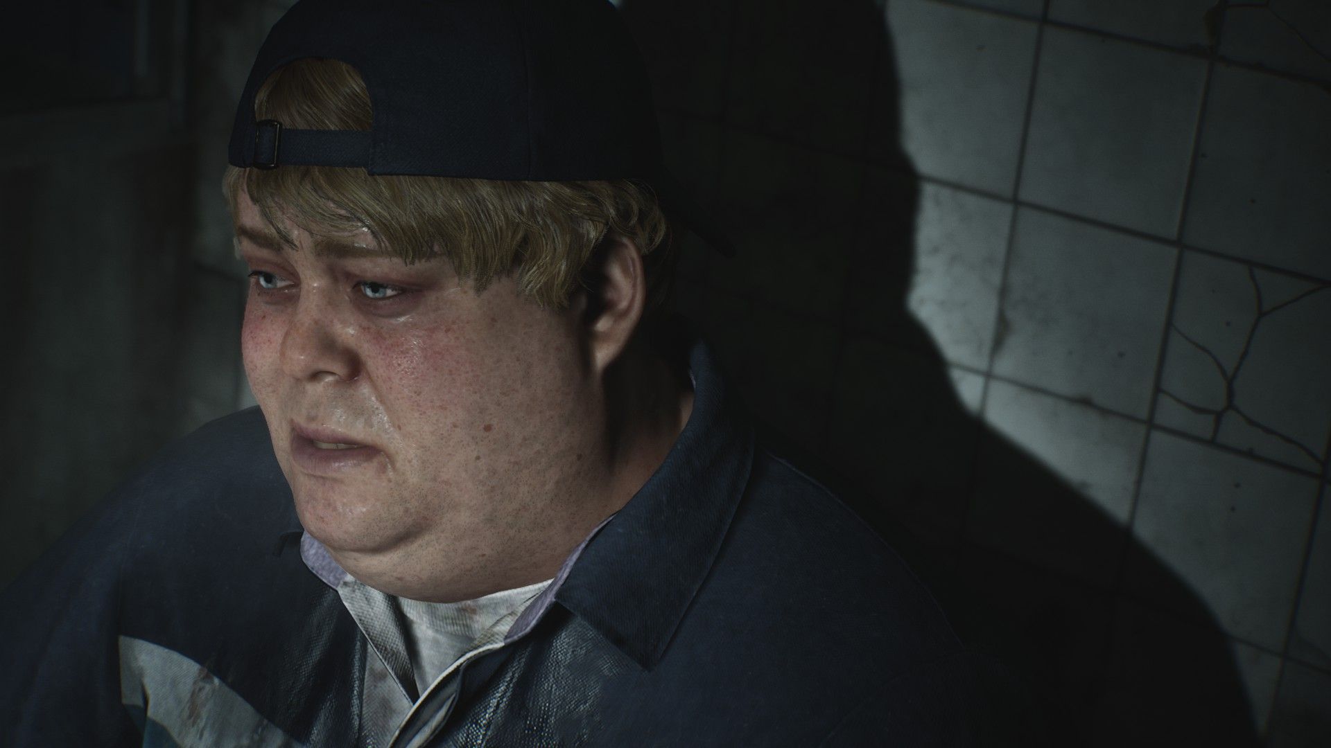 Eddie looks sick in the light of a flashlight. - 12