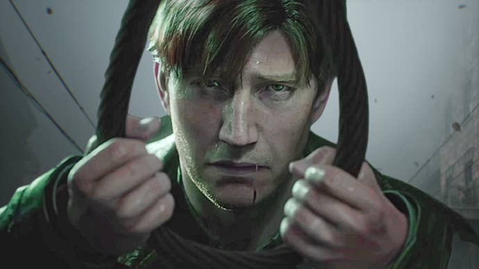 James in Silent Hill 2 Remake looking through a noose