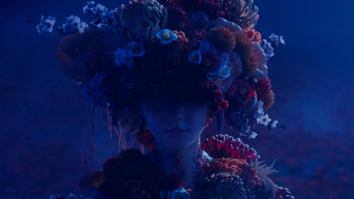 A character wearing some nice flowers in the Silent Hill f teaser.