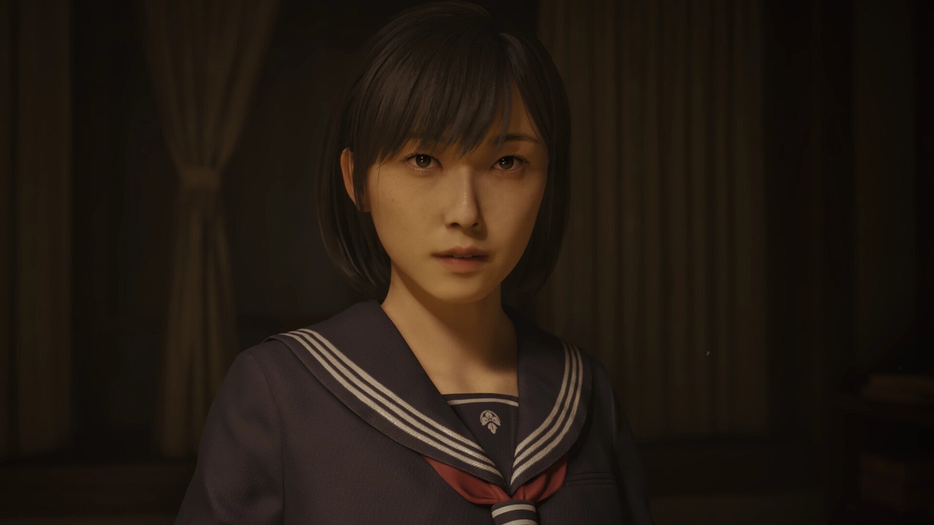 A young Japanese woman wearing a high school sailor uniform in Silent Hill f. - 1