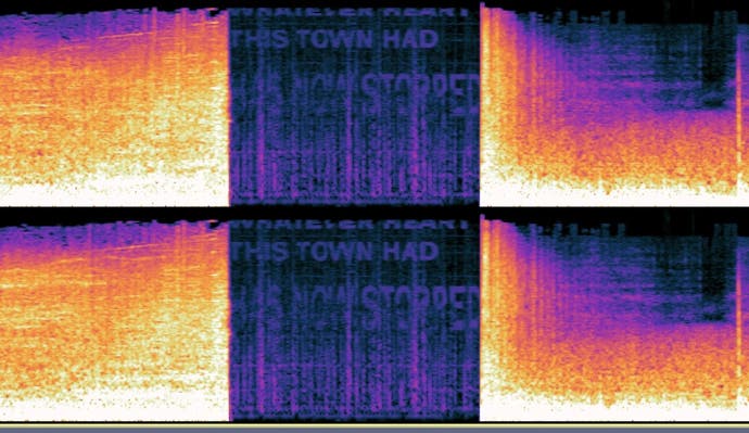 lo spettrogramma generato dal file audio del teaser trailer di Silent Hill: Townfall