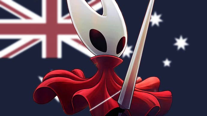 Silksong successful beforehand of the Australian flag.