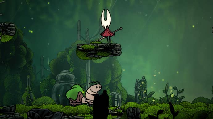 silksong hornet above corrupted pilgrim enemies moss home