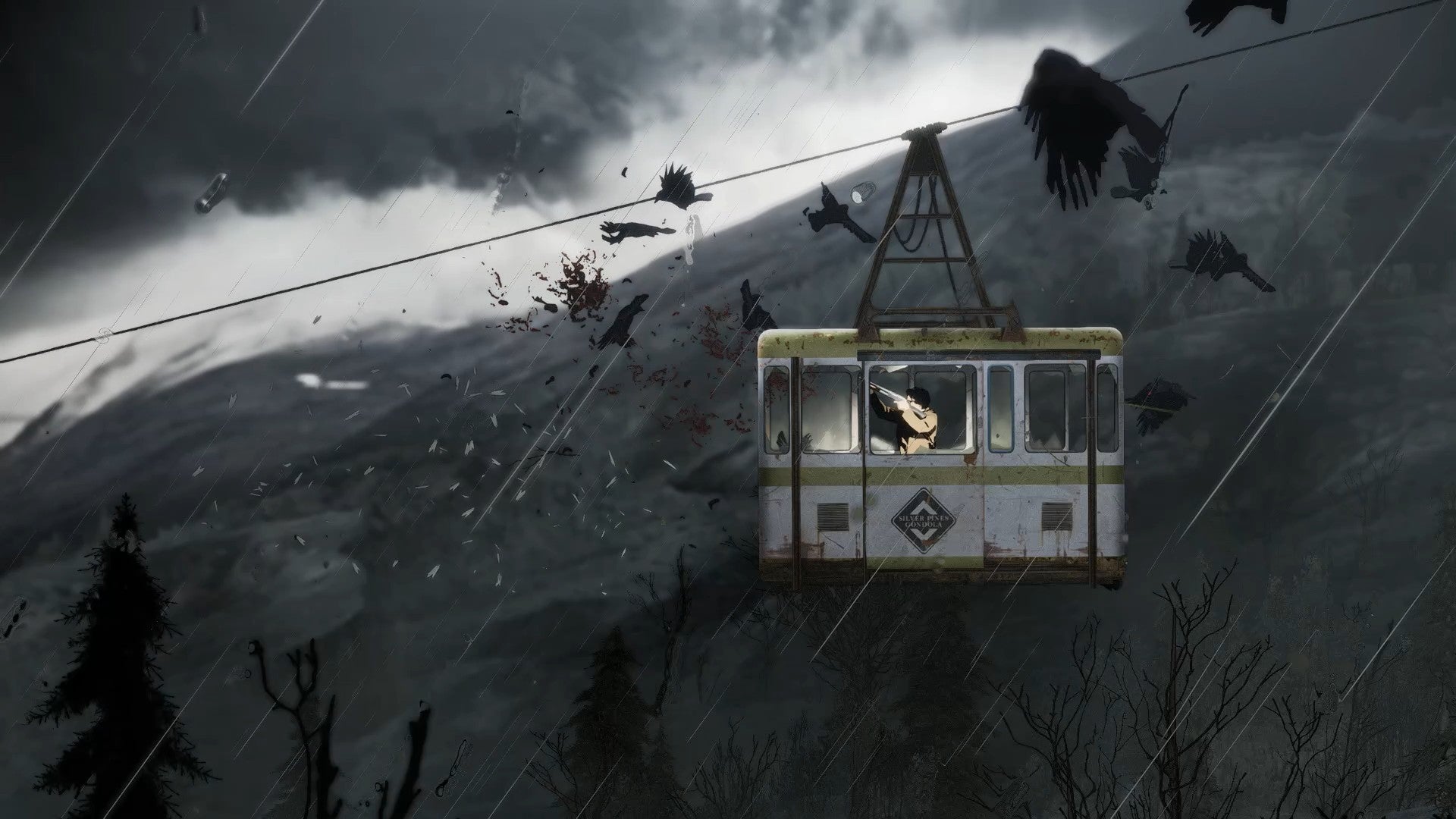 Red Walker shoots crows from a cablegram  car   successful  Silver Pines.
