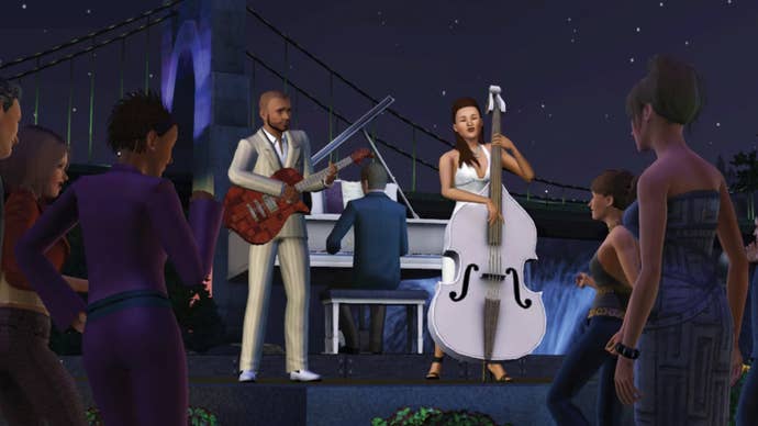 sims 3 ea promo art musicians by bridge