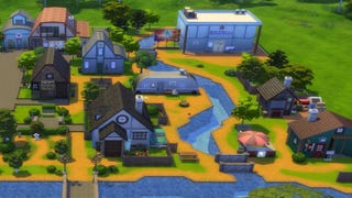 Stardew Valley's town built in 3D using Sims 4