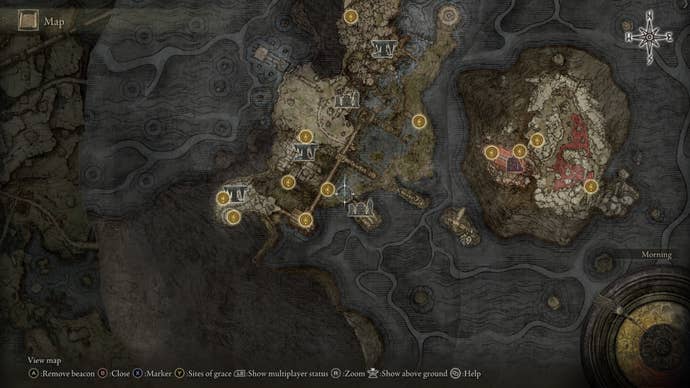 The location of the Siofra River map fragment in Elden Ring