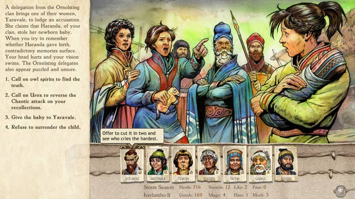 Deliberating in Six Ages 2 as a member of your clan has been accused of stealing a baby, and nobody can remember if she gave birth recently