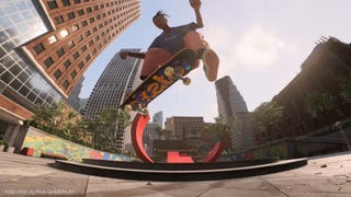 A skater doing an kick-flip in a concrete park