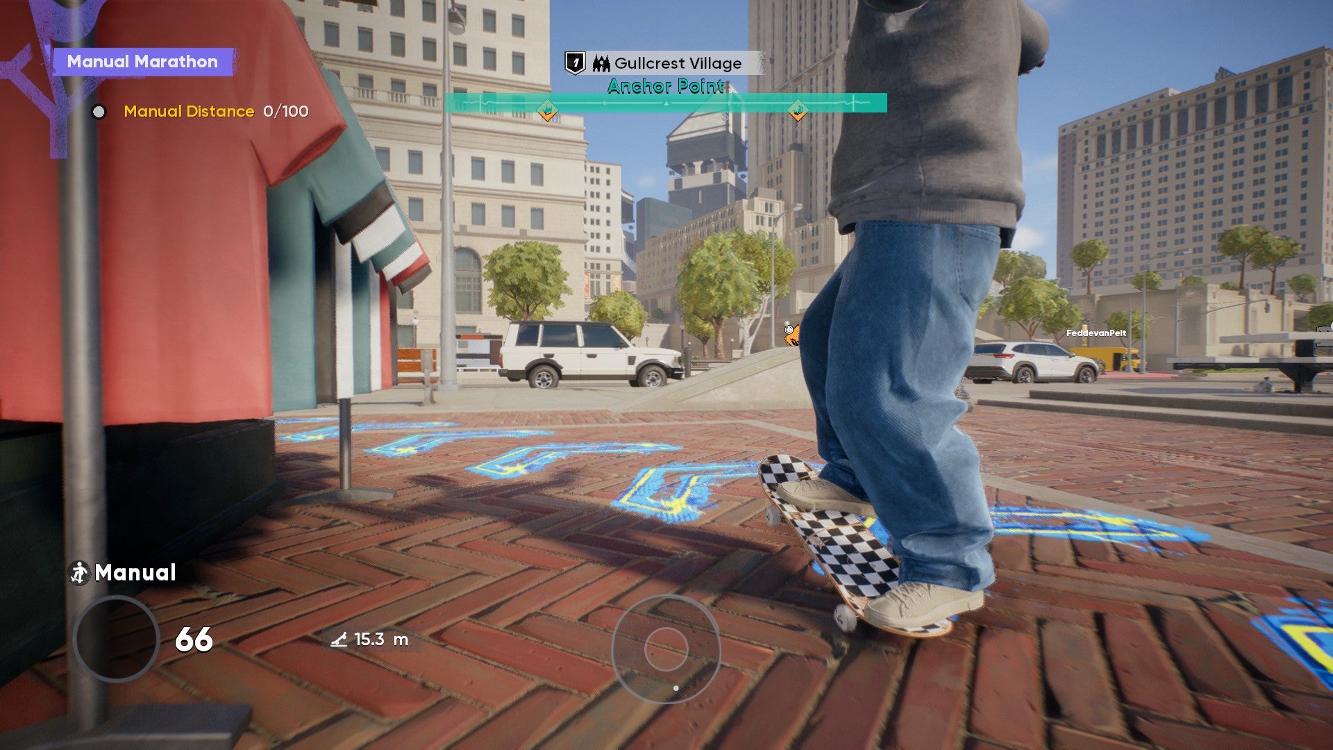 Skate screenshot showing you doing a manual