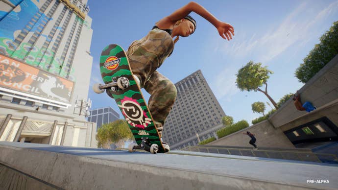 A female on a skateboard in Skate