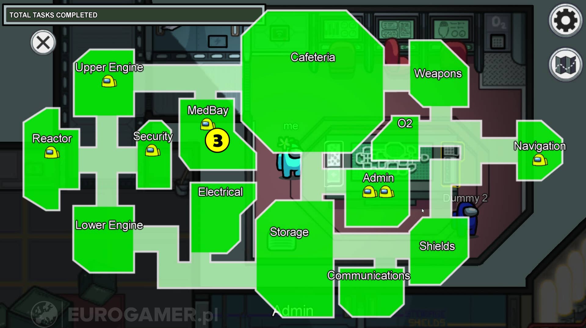 Skeld Map O2 Among Us - mapa The Skeld: najważniejsze pomieszczenia i wskazówki ...