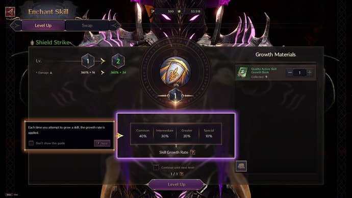Skill enchants screen in Throne and Liberty