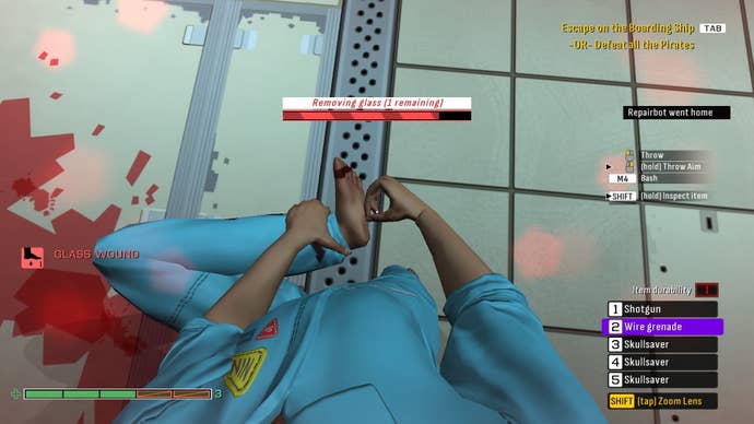 The subordinate plucks solid retired of her bare foot.
