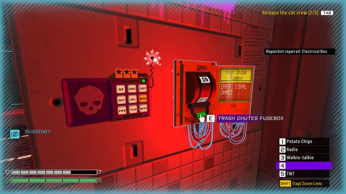 The subordinate looks astatine a keypad glowing reddish which is locking entree to a lever.