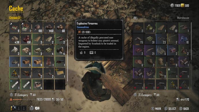 A cache filled with items in Skull and Bones.