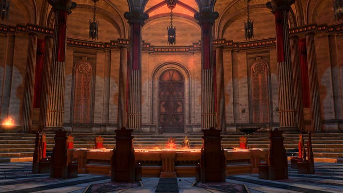 The interior of the White-Gold Tower successful Skyrim mod Skyblivion.