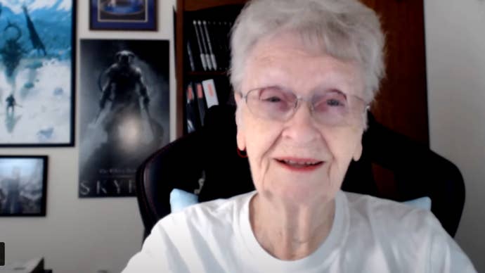 A picture of YouTuber Shirley Curry, also known as Skyrim Grandma.