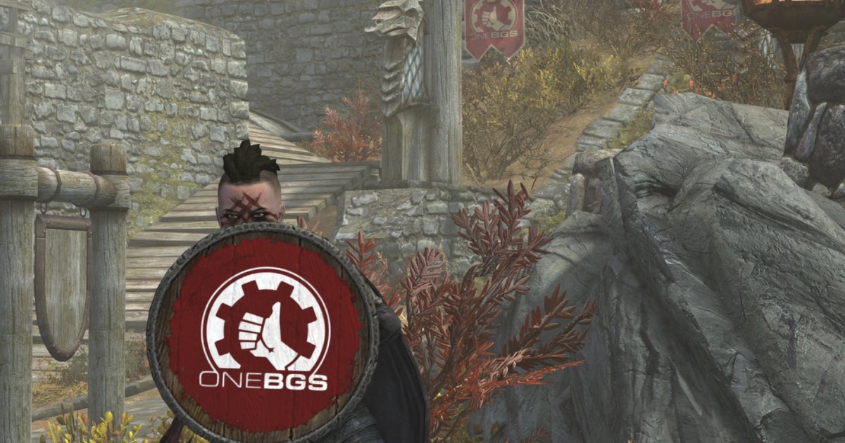 "We are the best allies to game devs": Skyrim modder shows solidarity with laid off Bethesda workers by draping union logos across Tamriel