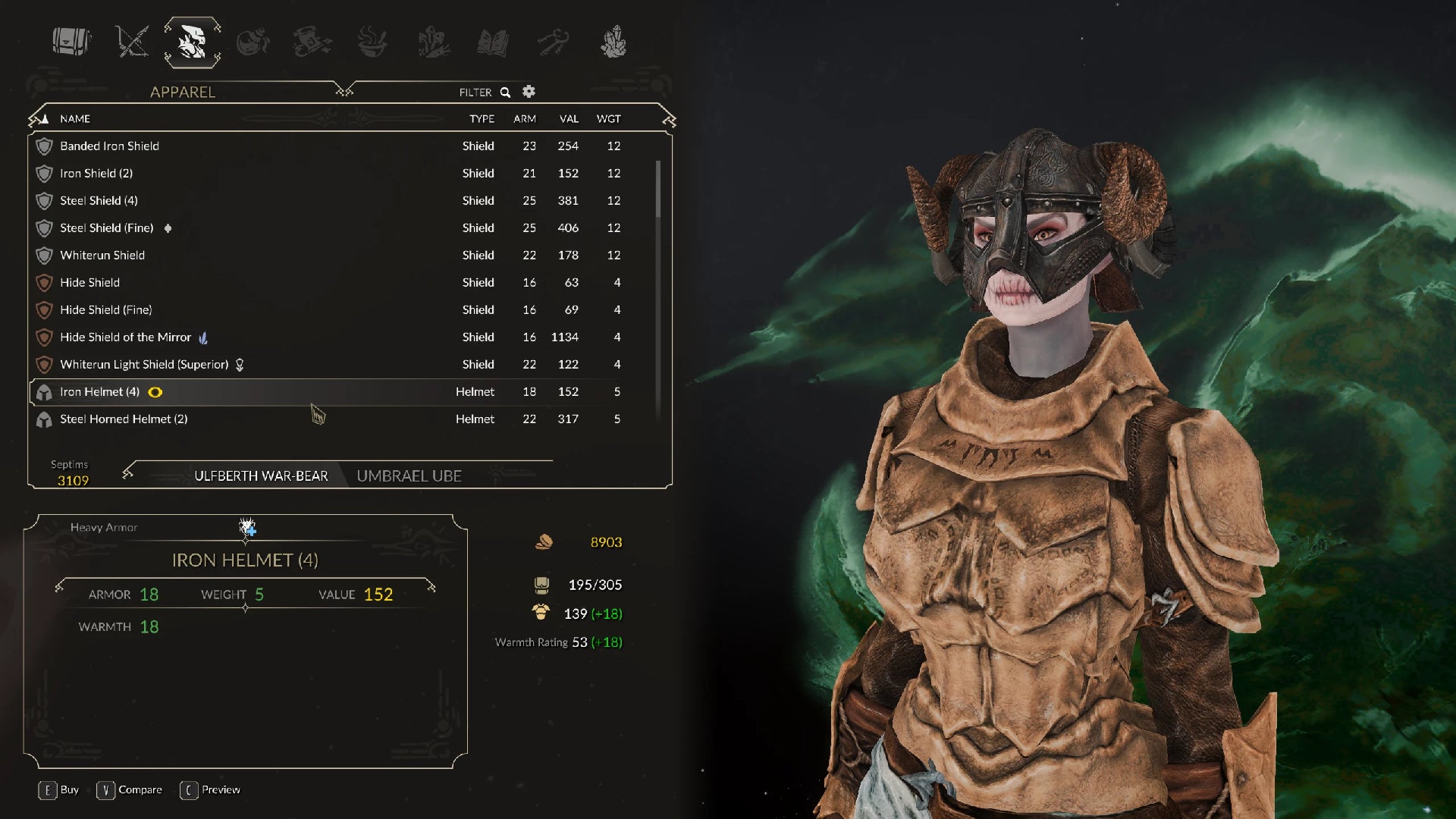 A character menu mod for Skyrim