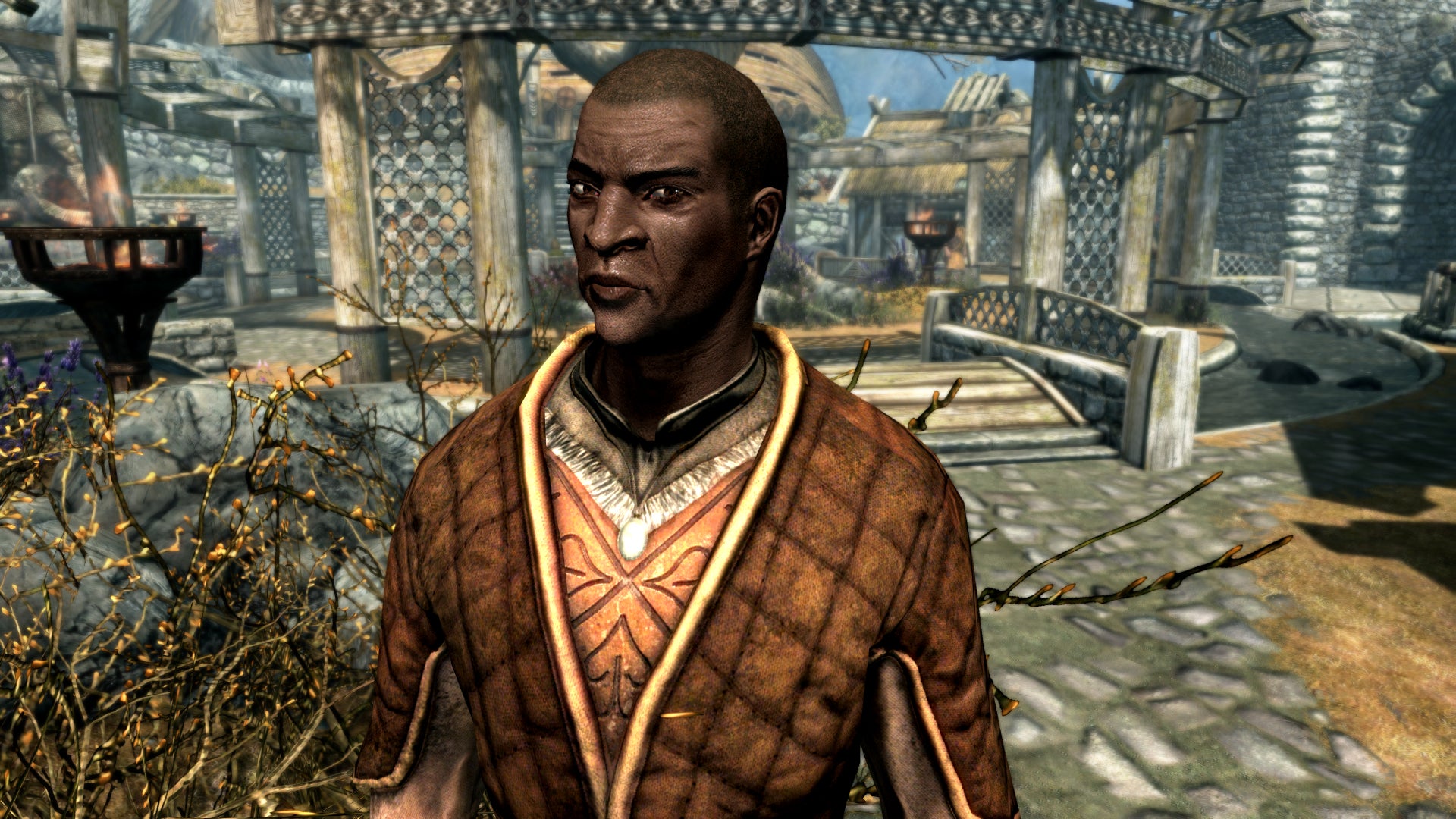 Nazeem looking sarky in Skyrim. - 1