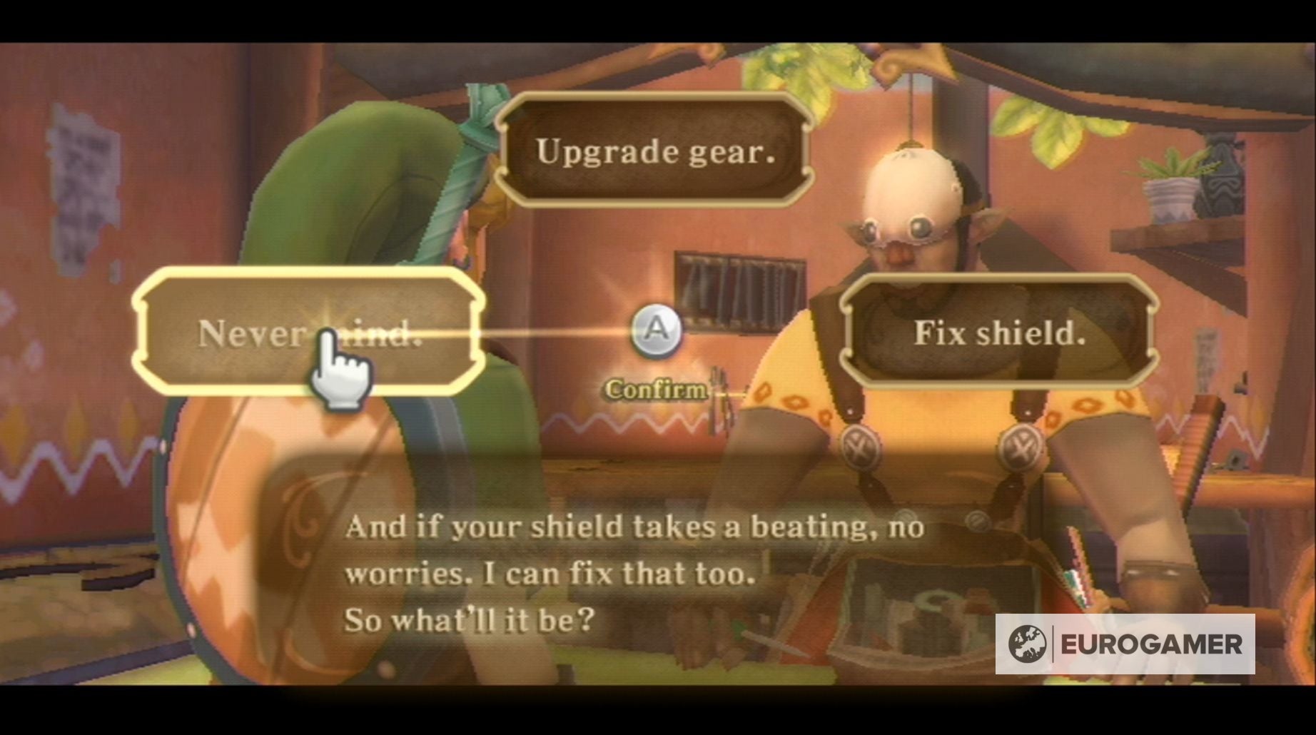 Zelda Skyward Sword Shield upgrades How to unlock the Hylian Shield