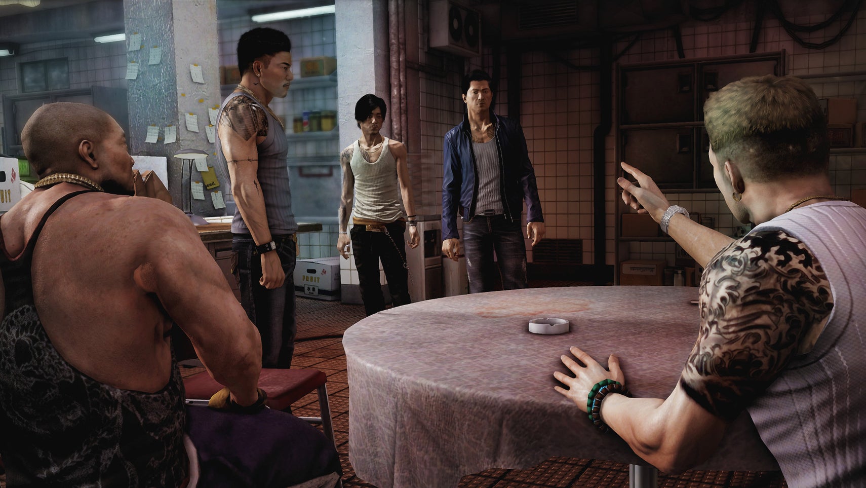 Winston Chu and the gang having a word with Wei Shen in Sleeping Dogs. - 1